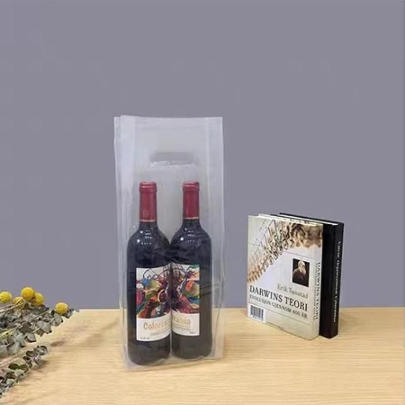 Friendly Transparent Plastic Bags Champagne Carbonated Beverage Packaging Sack Single Double Red Wine Gift Pouch Picnic Camping Barbecue Wine Bag