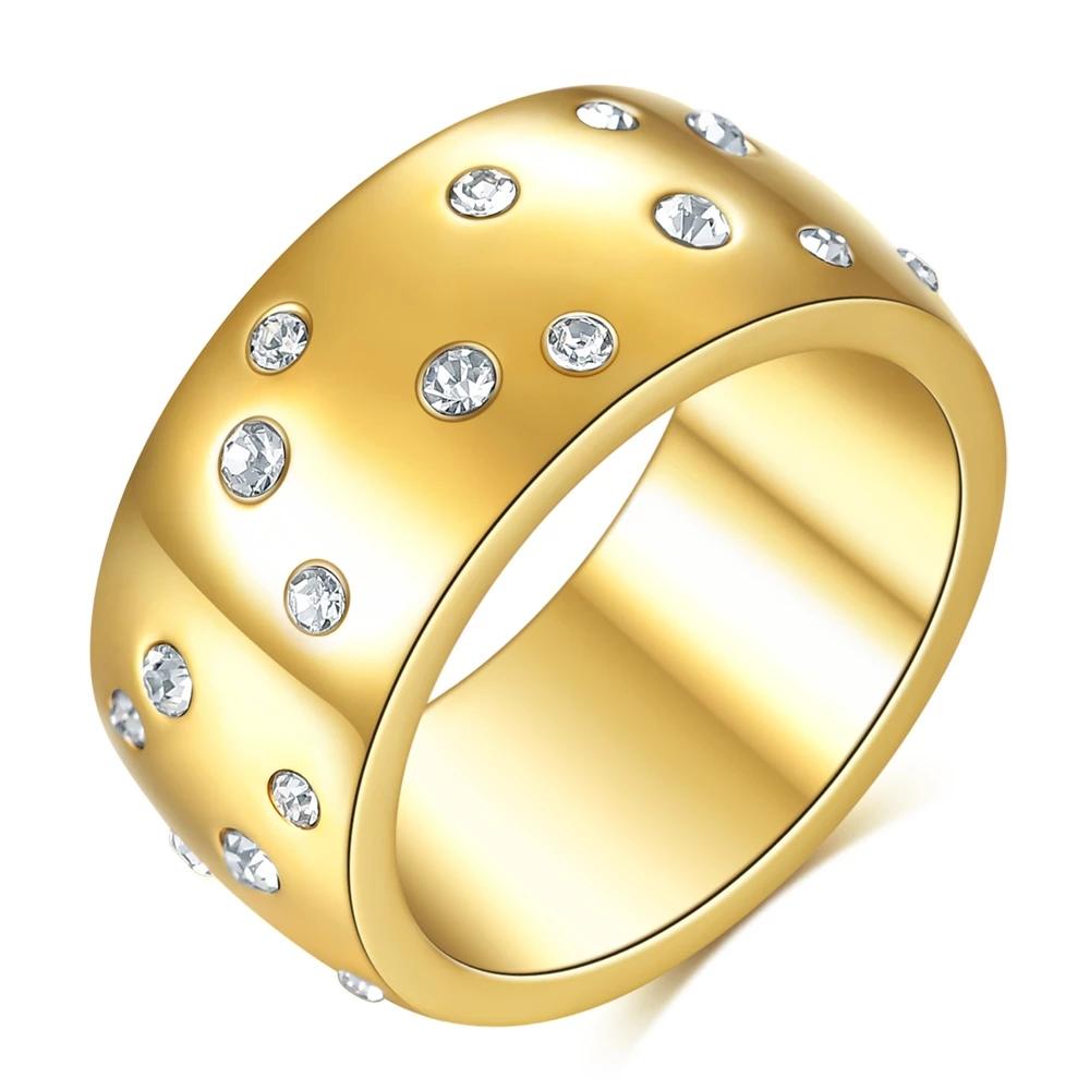 Croissant Rings for Women Braided Twisted Signet Stainless Steel Chunky Dome Ring Stacking Band Jewelry Anillos Joyas De Mujer