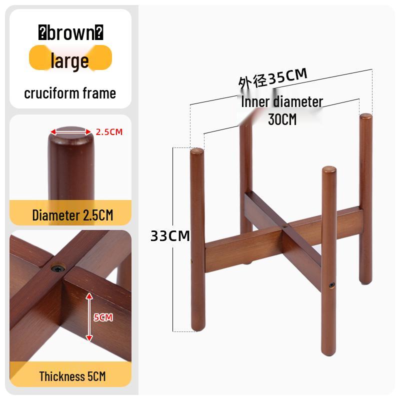 Cross-Shaped Floor Flower Stand - Succulent & Bonsai Display Rack for Living Room or Balcony