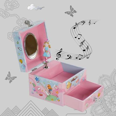 Wooden Rotating Music Jewelry Box: Perfect Children's Toy Gift