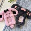 Cute Rabbit Heart Plush Card Holder - 3-inch Photo & Card Sleeve
