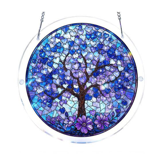 Acrylic Puzzle Suncatcher Decoration, Stained Glass Door Window Hanging Ornament, DIY Puzzle Crafts Pendant for Adults, Puzzle Enthusiasts