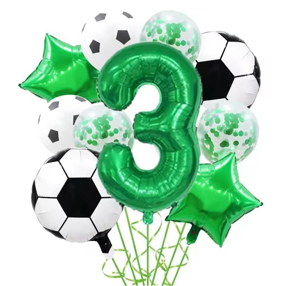 1 Set Helium Foil Globos Football Balloons Birthday Party Decorations Kids Boy 32Inch Green Number Ball Soccer Sports Supplies