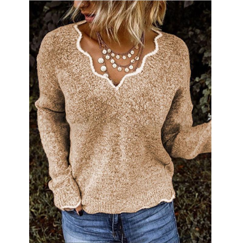 2025 Women's V-neck Knit Pullover Sweater, Many Colors Available