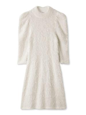 Vestido Mini de Tricô Manga 3/4 SWNO235048 IVR [Sneider] Feminino Tipo Pele de Lã