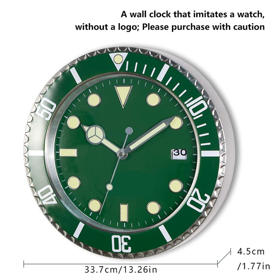 1pc 13 inch luxury creative metal wall clock, living room and study decoration wall clock, fluorescent clock dial, battery free