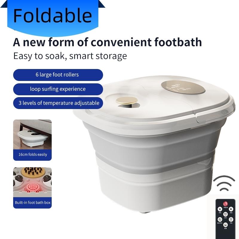 Electric 16 Rollers Foot Spa with Heat and Bath Massager,Remote Control for Stress Relief, Foot Soaker with Mini Acupressure