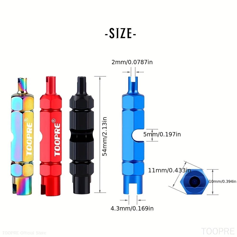 French-Style Tool Laser TOOPRE Three-in-One Bicycle Valve Core Remover - Compact Aluminum Alloy Tool for Schrader and Presta Valves, Non-Slip Grip