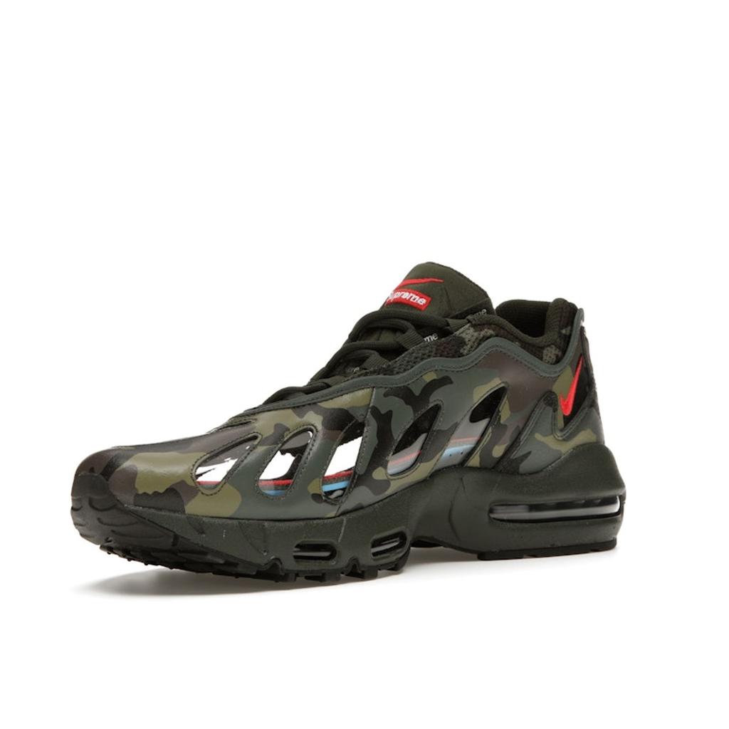 Nike Supreme x Air Max 96 Camo Herre Sneakers Grønn Mørk-Hær Speed-Rød CV7652-300