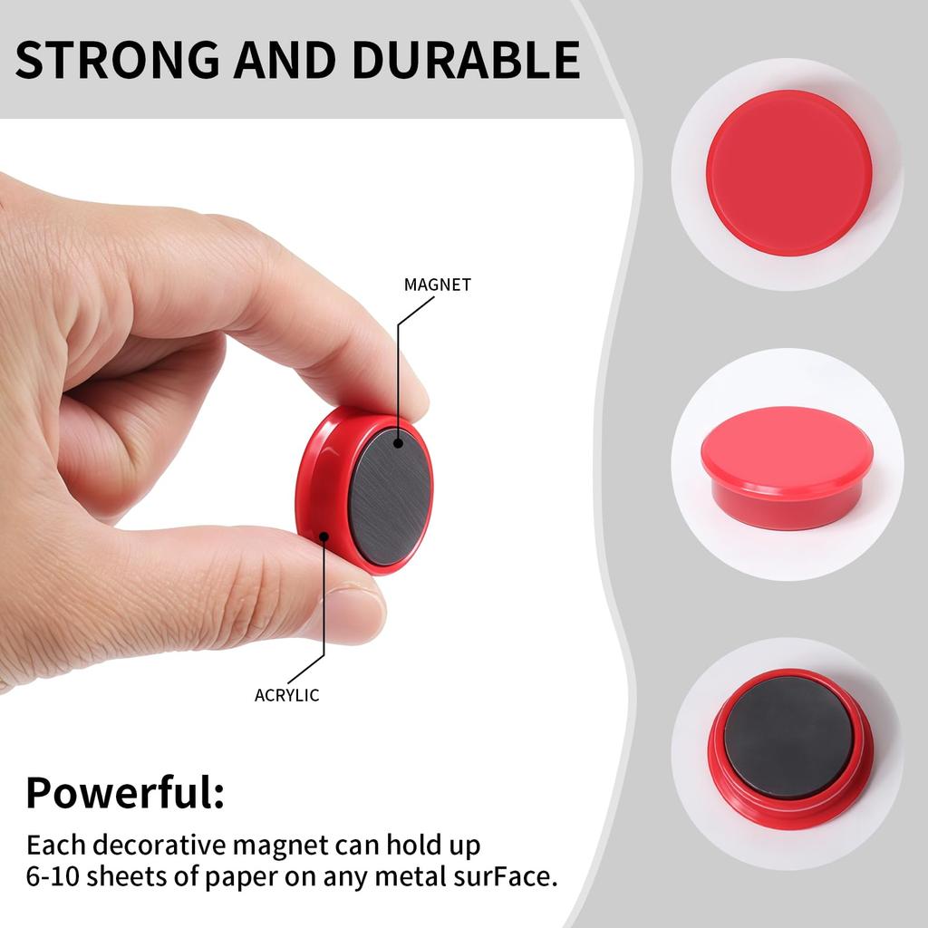QOJOPU Strong 100 10 Whiteboard Cute Refrigerator Colorful Stylish Cute Design Office Supplies for Home Securely Multipurpose Magnets, Pieces, Colors,