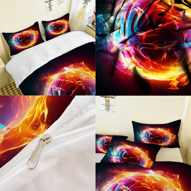 Pattern Series 3D Digital Printing Three-Piece Bedding Kit Bed Sheet Quilt Cover