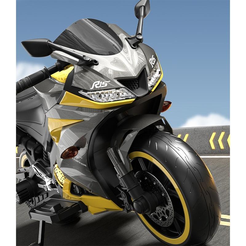 Kinder Elektro-Motorrad Dreiräder Dual Drive Kinderauto mit Fernbedienung Bluetooth Musik LED-Licht