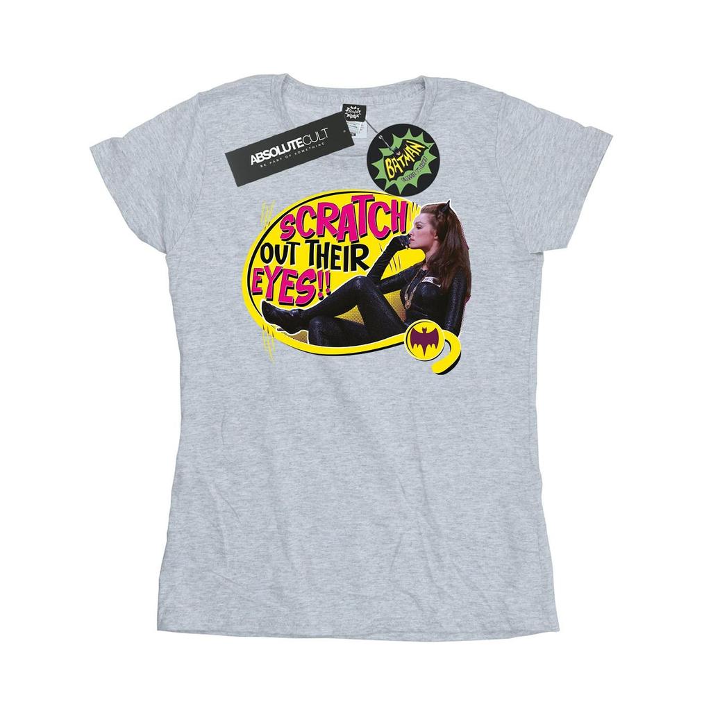 DC Comics Womens/Ladies Batman TV Series Catwoman Scratch Cotton T-Shirt