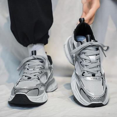Mesh Upper Male Sports Shoes Thick Platform Breathable Running Athletic Shoe In Promotion Korean Walking Men's Casual Sneakers