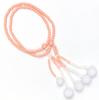 Soka Gakkai Prayer Beads New Member Present Gongyo 3 Piece Set for Women Prayer Beads Pink Coral Prayer Bead Holder Dot Blue