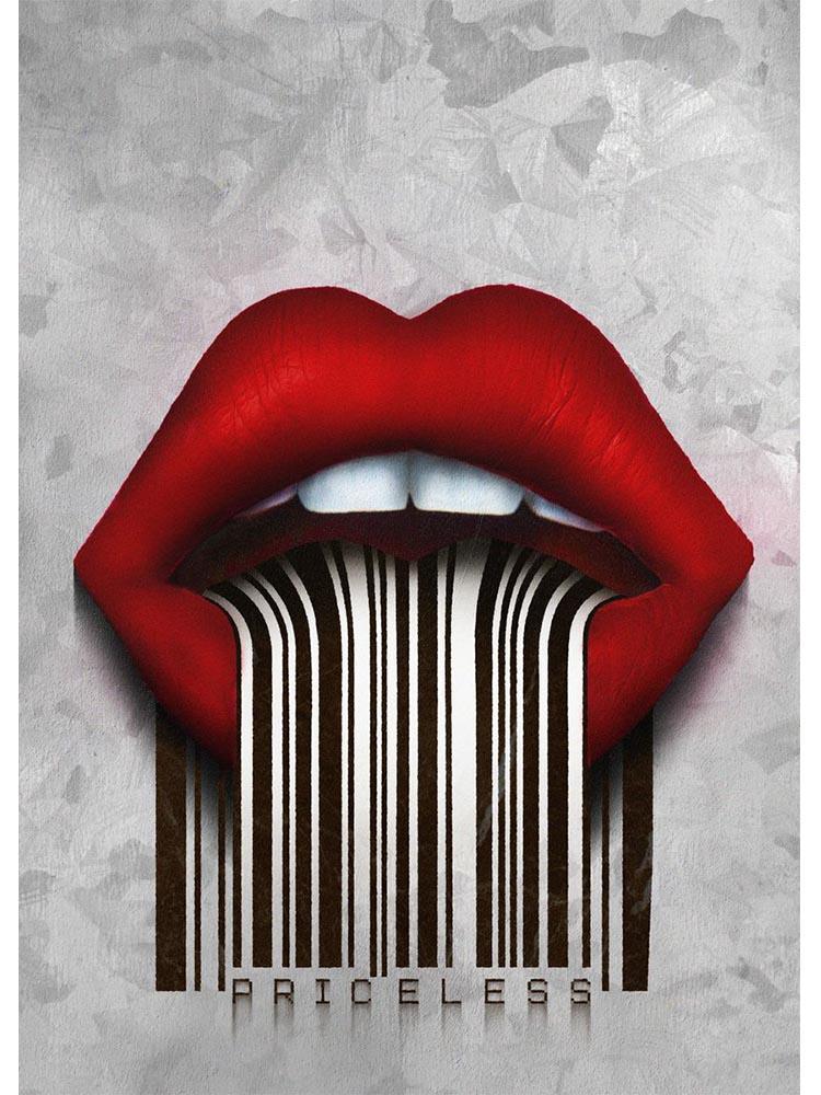 Nordic Abstract Sexy Lips Poster and Prints Neon Effect Graffiti Priceless Lips Canvas Painting Pictures For Home Shop Decor