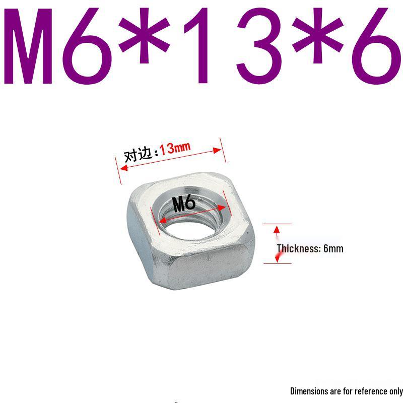 Galvanized Thin Square Nut Cap M4-M16