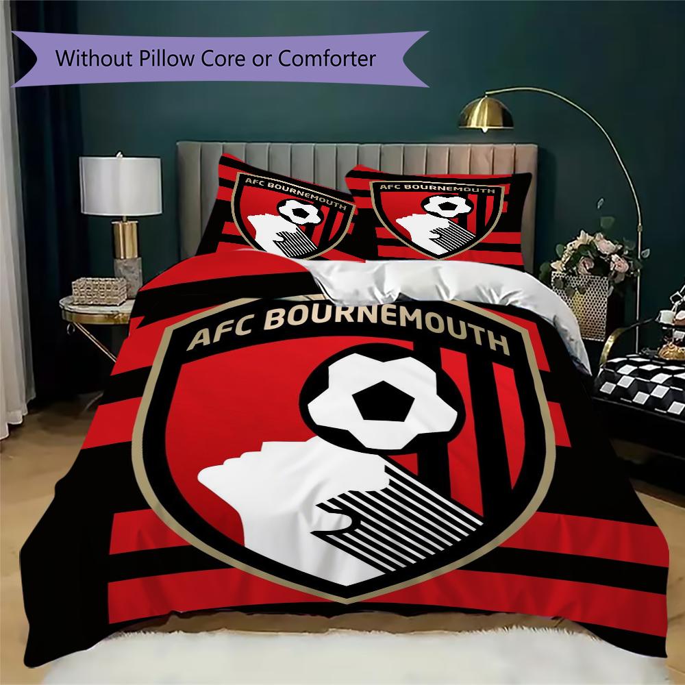 Set Copripiumino con Fantasia AFC Bournemouth Copripiumino Federa Decorazione per la Casa Regalo di Compleanno (1 * copripiumino + 2 * federe senza imbottitura)