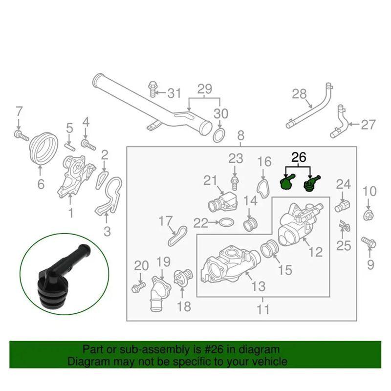 25672-200 Thermostat Housing By-Pass Hose Connector For Kia Sorento 3.3L 3.5L Santa Fe 2009-2018