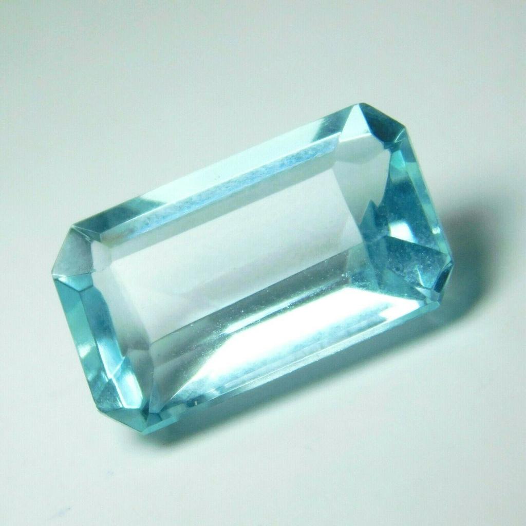 Natural Aquamarine Certified Emerald Shape Blue 8.05 ct Loose Gemstones AU-120