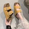 New Birken Leather Cork Slippers For Women And Men Fashion Summer Ladies All-Match Sandals Shoes soft-Soled Casusal Sandals
