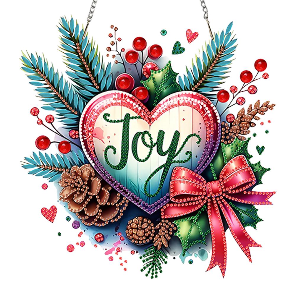 Weihnachtsthema 2D/Flach DIY Strassstein Diamantmalerei Fensteranhänger Spezielle Form Diamantmalerei Anhänger Heimwanddekoration Bastelarbeiten