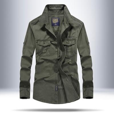 Primavera e Autunno Nuova Camicia Casual Lavata da Uomo Giovane Camicia da Uomo Salopette da Uomo