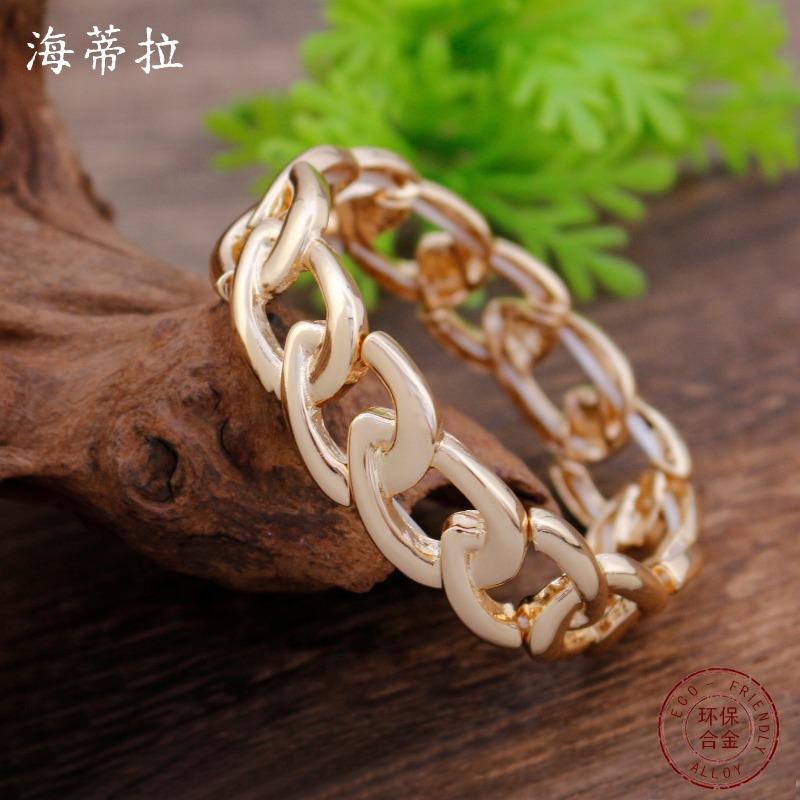 New smooth hollow geometric oval elastic bracelet men's and women's fashion versatile hollow water drop bracelet