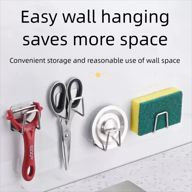 1-10pcs Stainless Steel Sink Sponge Rack for Sponge Steel Wire Ball Draining Paste The Inner Wall of The Sink Kitchen Supplies