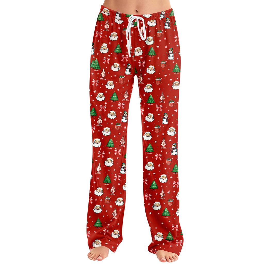 Women's Christmas Print Pajama Pants with Casual Sleep Bottoms