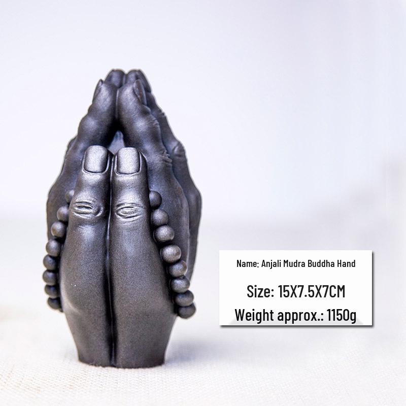 Ancient Chinese Zen Style Buddha Hand Desktop Ornament 15 x 2.5 cm полированный