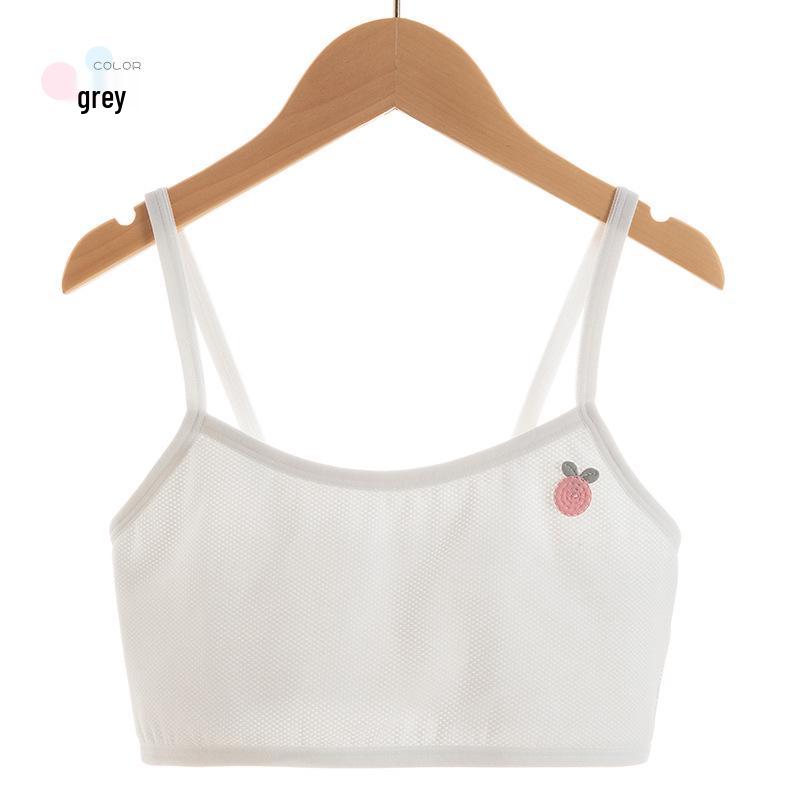 Breathable Strapless Girls' Training Bra - Summer Mesh Vest Style for Middle School Students