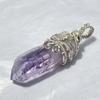 Handmade Wire Wrapped Natural Crystal Healing Stone Fine Jewelry High Quality Cruz Amethyst Raw Stone Pendant Necklace