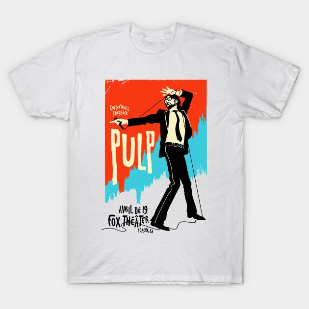 

Men Black Print T-shirt Pulp Live On No-Cut Transfer Paper Print Cotton Tshirt M белый
