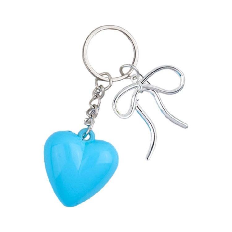 Trendy Heart Bowknot Keychain Unique Keyring Trendy Bag Decoration Female Fashion Jewelry Pendant Accessory for Women