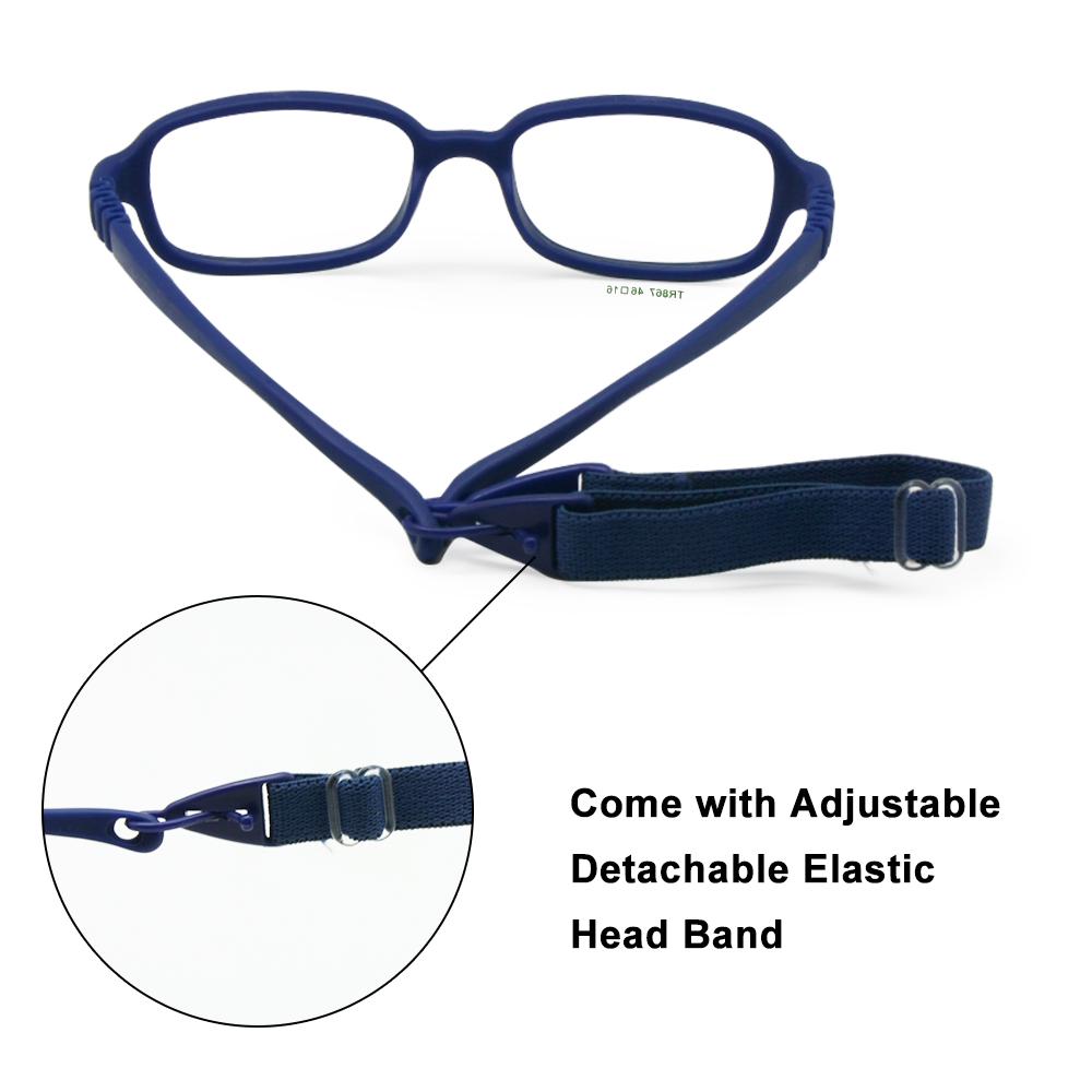 Flexible Kids Glasses Frame No Screw One-piece Design 46/16 Size 4-6 Years Adjustable Strap Boys Girls Optical