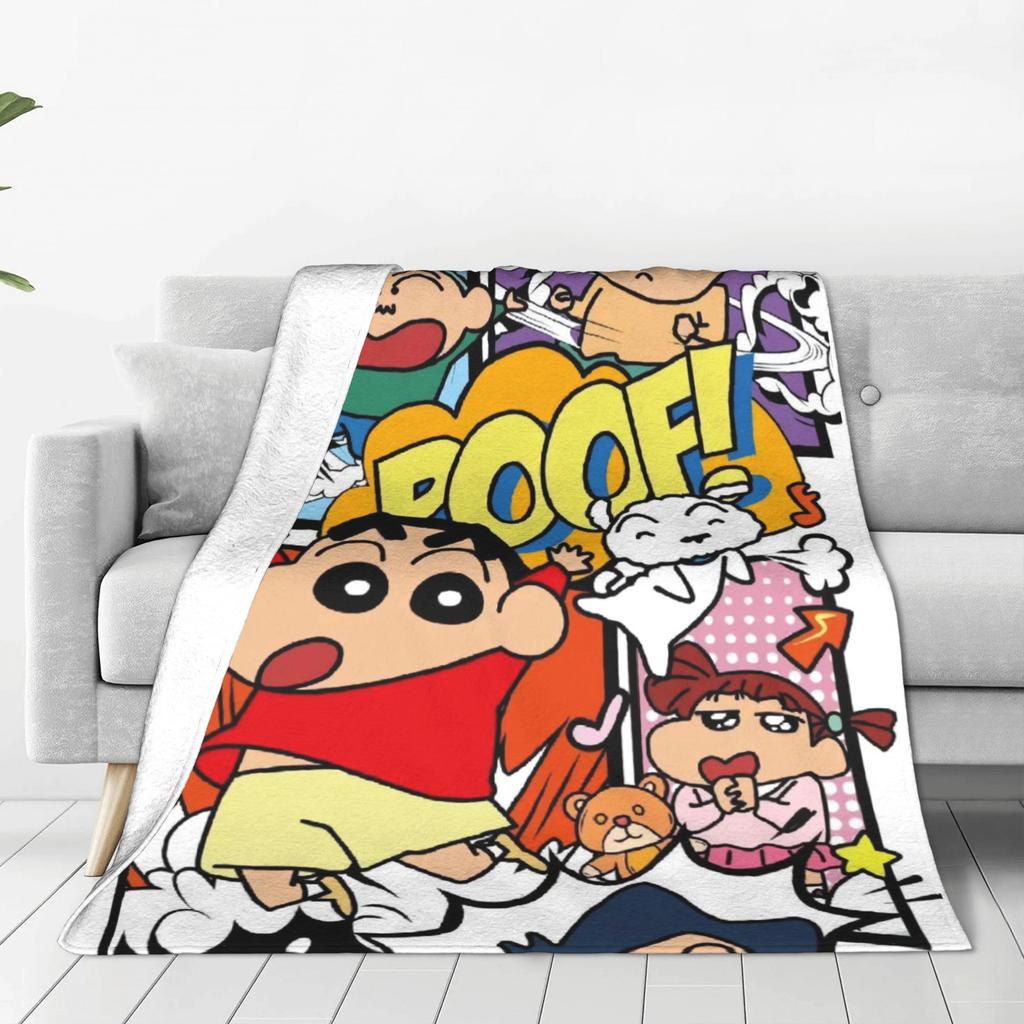 Crayons Shin-chans and Friends Blanket Quality Warm  Throw Blanket Winter Kids Couch Chair Sofa Bed Aesthetic Bedspread