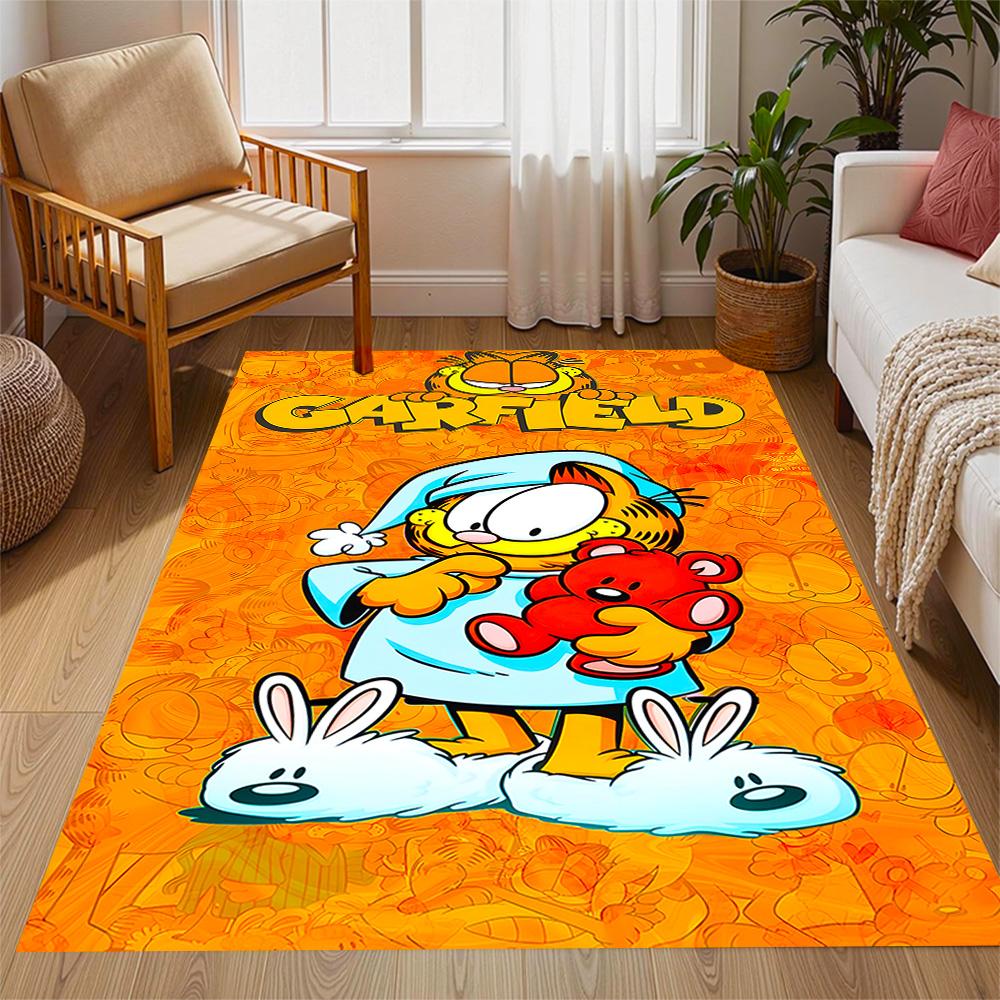 Tappeti Antiscivolo a Tema 'L'Avventura Accogliente di Garfield' - Arredamento per la Casa in Poliestere, Adatti per Camere da Letto, Soggiorni, Ingressi, Studi e Decorazioni