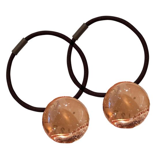 

2Pcs Women Hair Ropes Transparent Jelly Ball Design High Elasticity Hair Ties No Damage Ponytails Buns Holder E