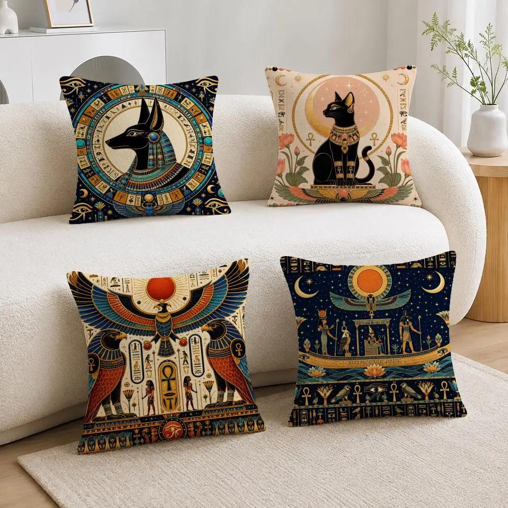 Art Majestic Mystery Ancient Egyptian Art Cushion Cover Soft Plush Fluffy Throw Pillow Cases For Sofa Bedroom Home Decor