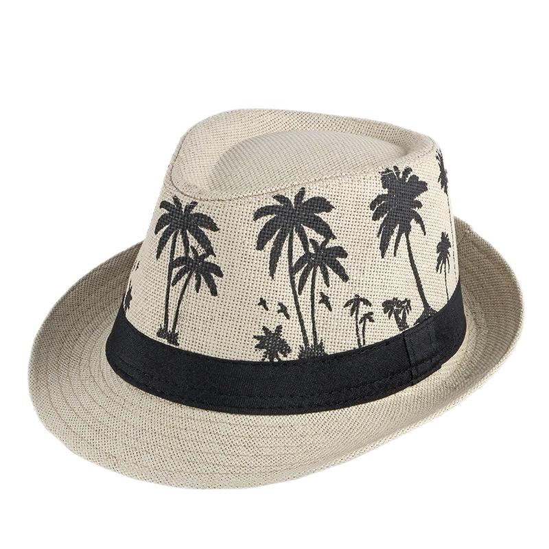 2025 New Korean Trendy Sun Hats British Top Hat Women's Men's Grometric Straw Hat Belt Jazz Hats Couple Beach Hat Fedoras Cap
