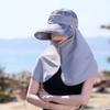 Portable Adjustable Fisherman Hat Uv Protection Solid Color Sunshade Sun Hat Mask Hat Summer