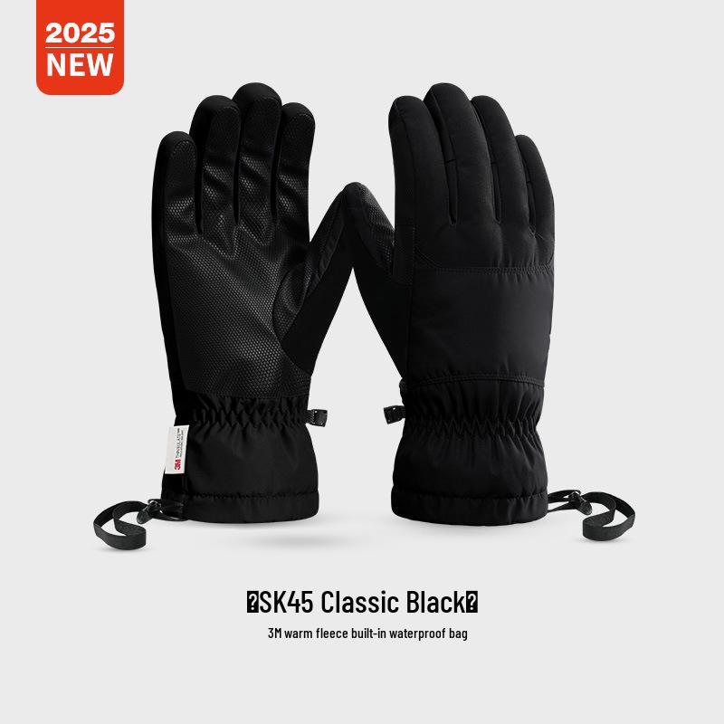 Ski Gloves SK45: Warm, Windproof, Waterproof, Fleece-Lined Touchscreen Cycling Gloves Extra Large