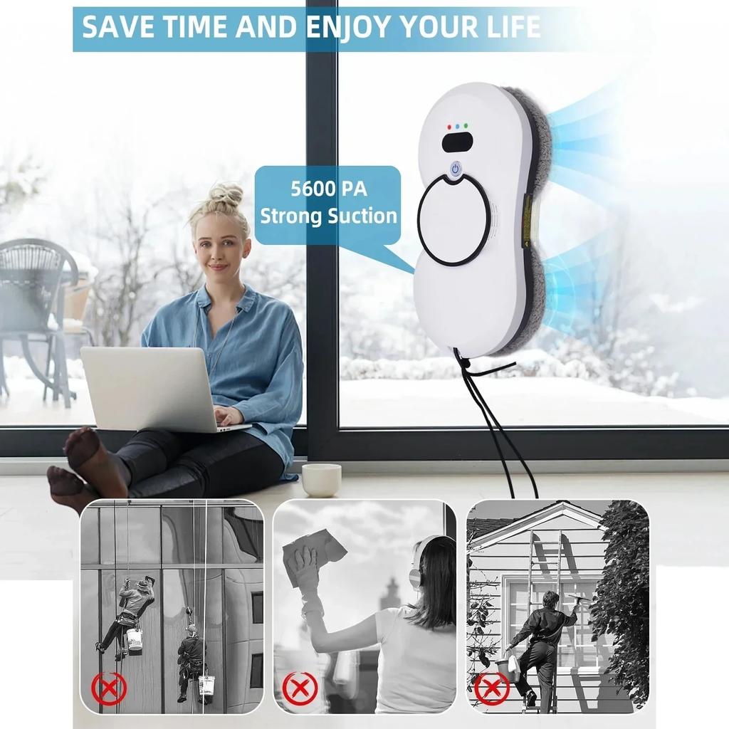 Smart Water Spray Window Cleaner, Fully Automatic Household Glass Cleaning Tool, Wet and Dry Dual-use, Ultra-thin Glass Cleaner.