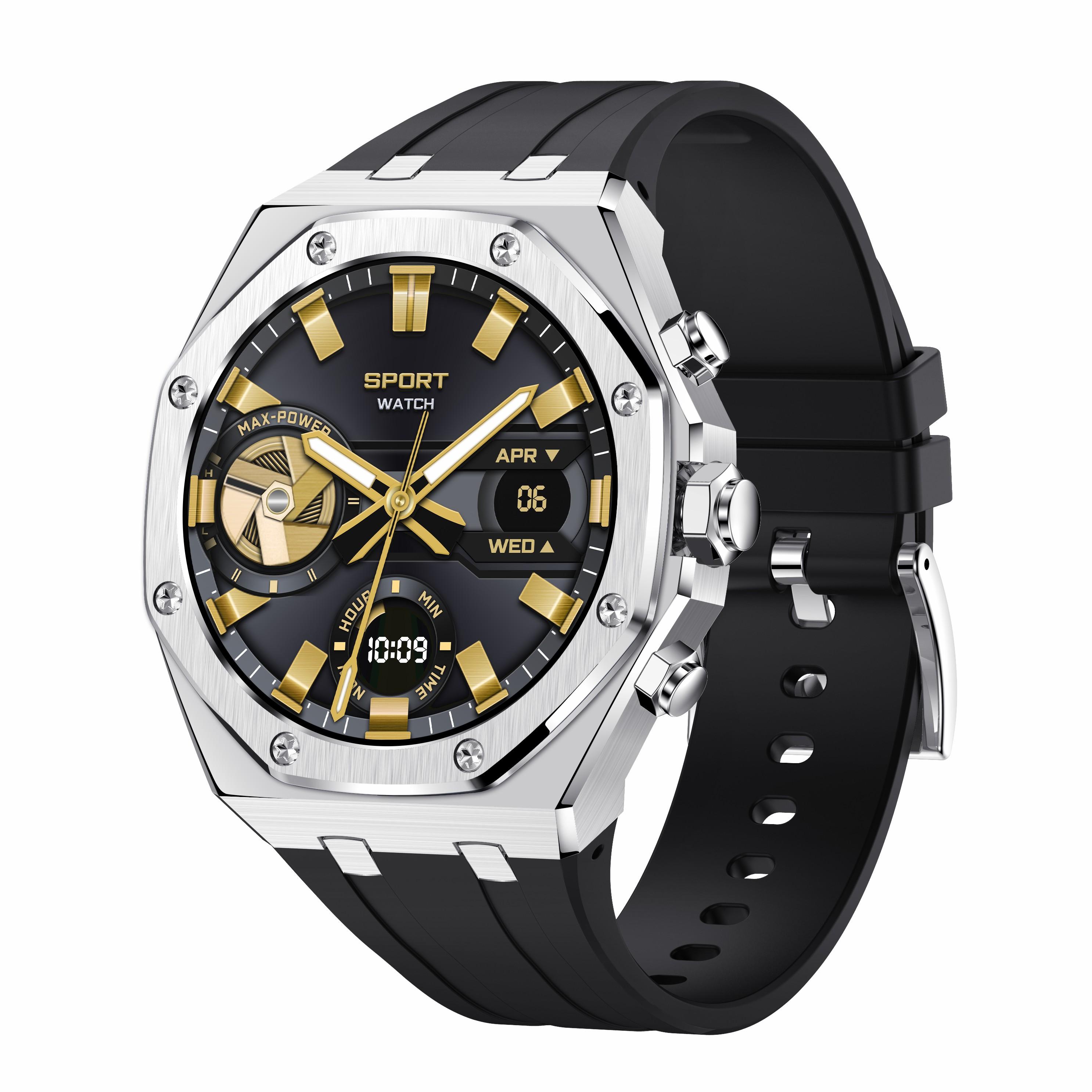 

AK68 Silicone Strap 1.43-inch AMOLED Screen Smart Watch Bluetooth-compatible Call Health Monitoring Sports Watch Silver