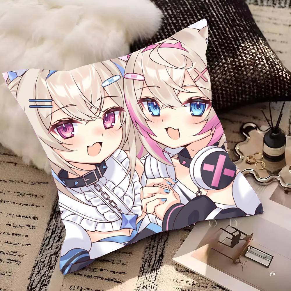 Anime Game FUWAMOCO Pillow Case Fashion Square Pillowcase Bedroom Sofa Room Ins Decoration Leisure