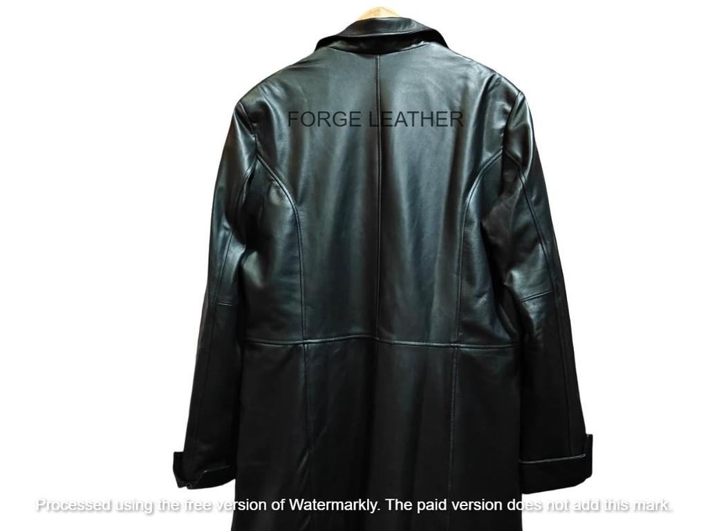 Negru Femei Handmade Design Formal Halloween Piele de Miel Lung Trenci Elegant