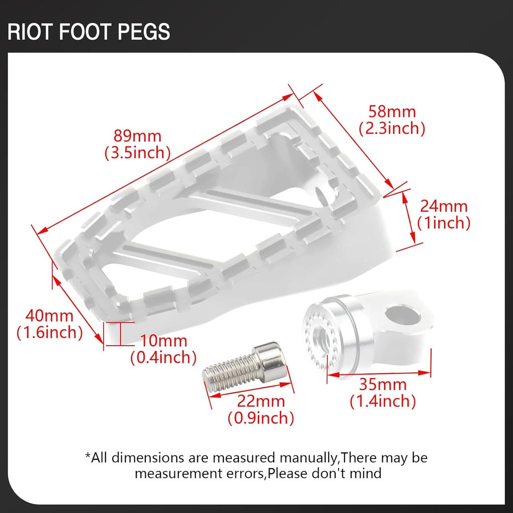 Motorcycle Foot Pegs Riot-Style Footrest Male Mount Pedals for Harley Dyna Low Rider Street Bob Sportster 883 Touring Road King Street Glide (Black)