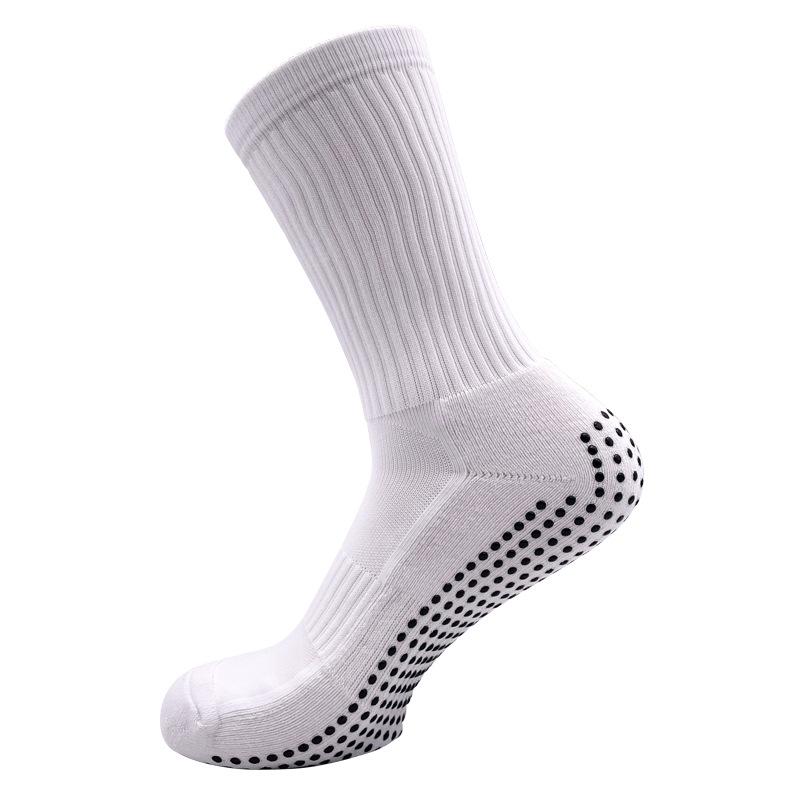 5 Pairs Men's Sweat Absorbent Breathable Solid Colour Non-slip Dot Rubber Shock Absorbent Wear-resistant Towel Bottom Sports Socks