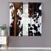 2PC Cowhide Print Curtains - Western Farmhouse Animal Skin Pattern Window Drapes for Living Room Bedroom Decor
